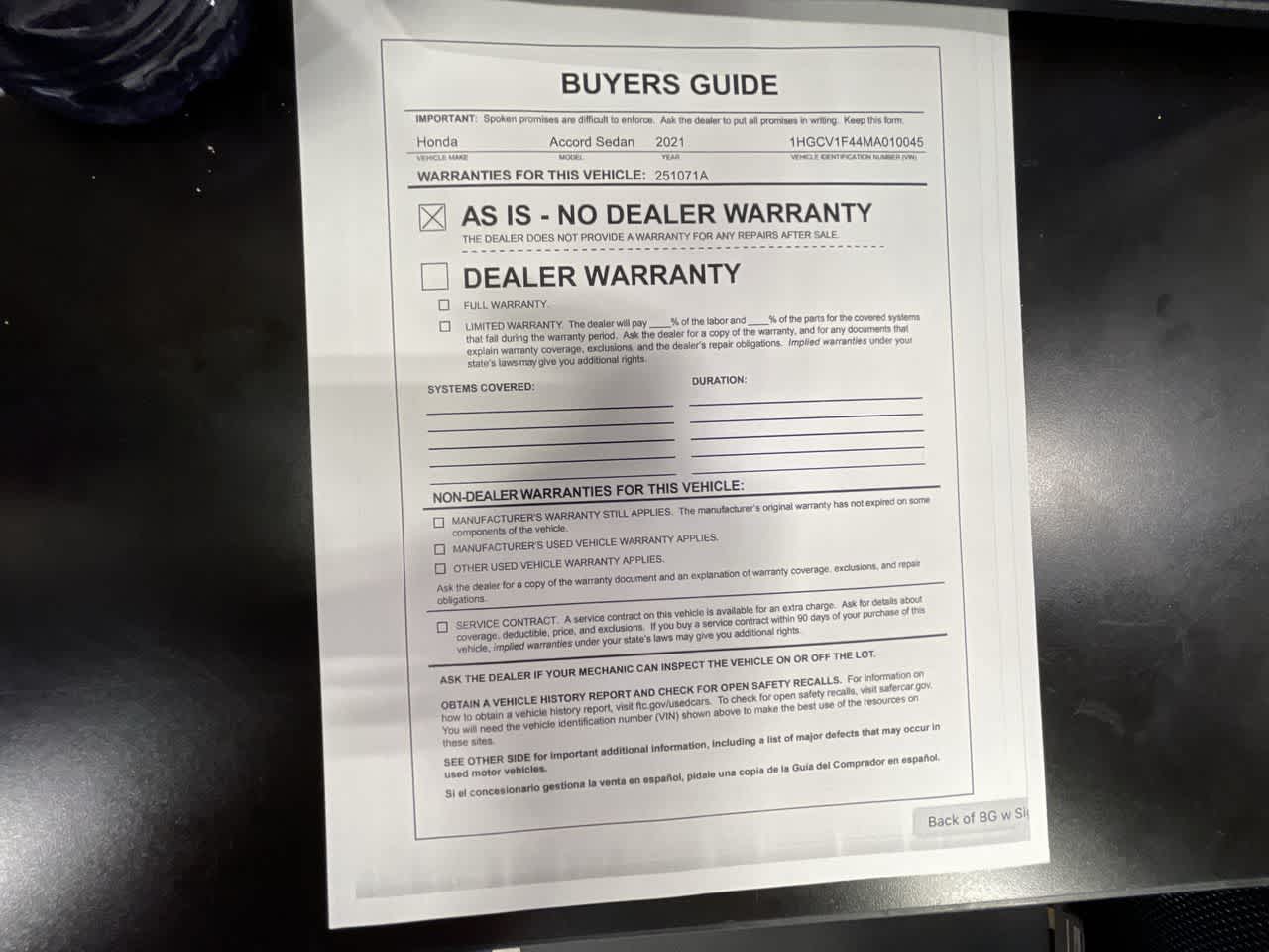 2021 Honda Accord Sport SE