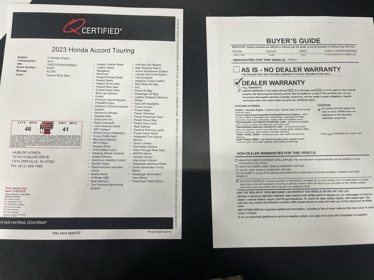 2023 Honda Accord Hybrid Touring