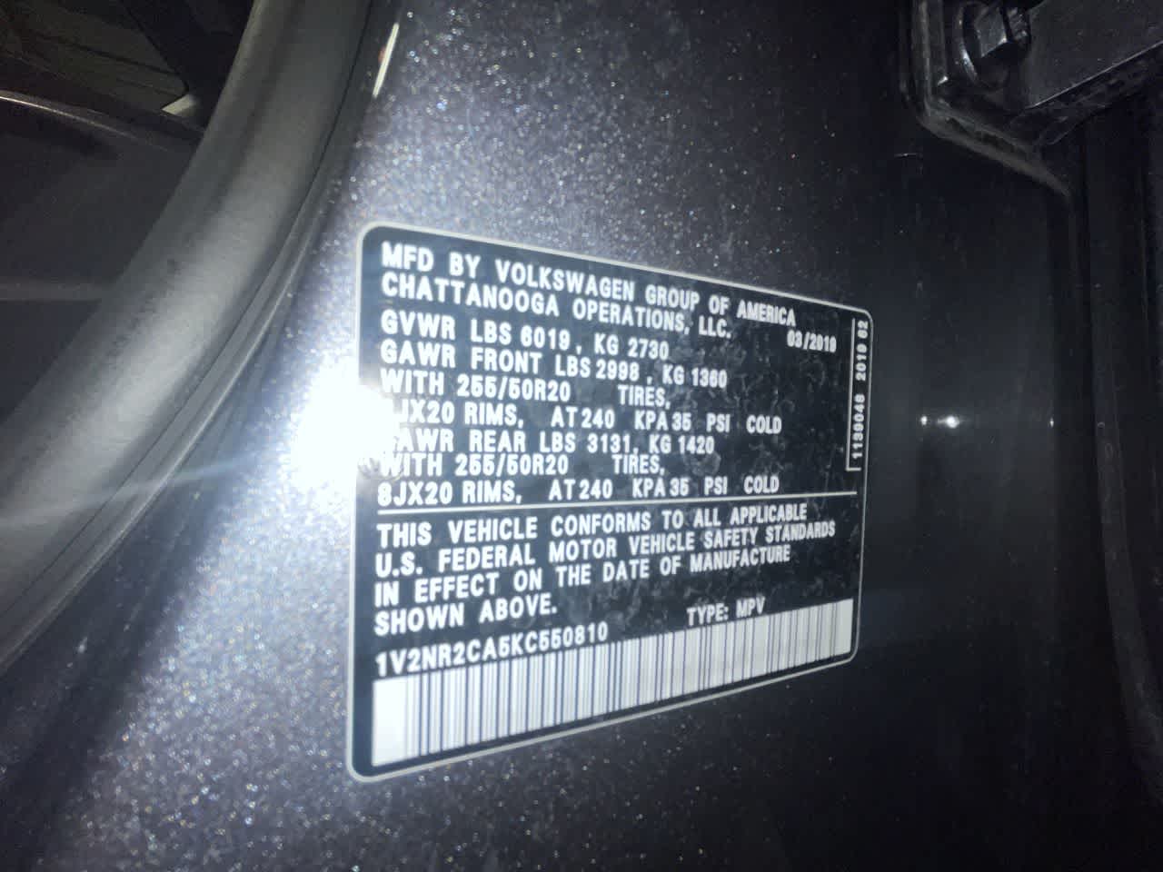 2019 Volkswagen Atlas 3.6L V6 SEL Premium