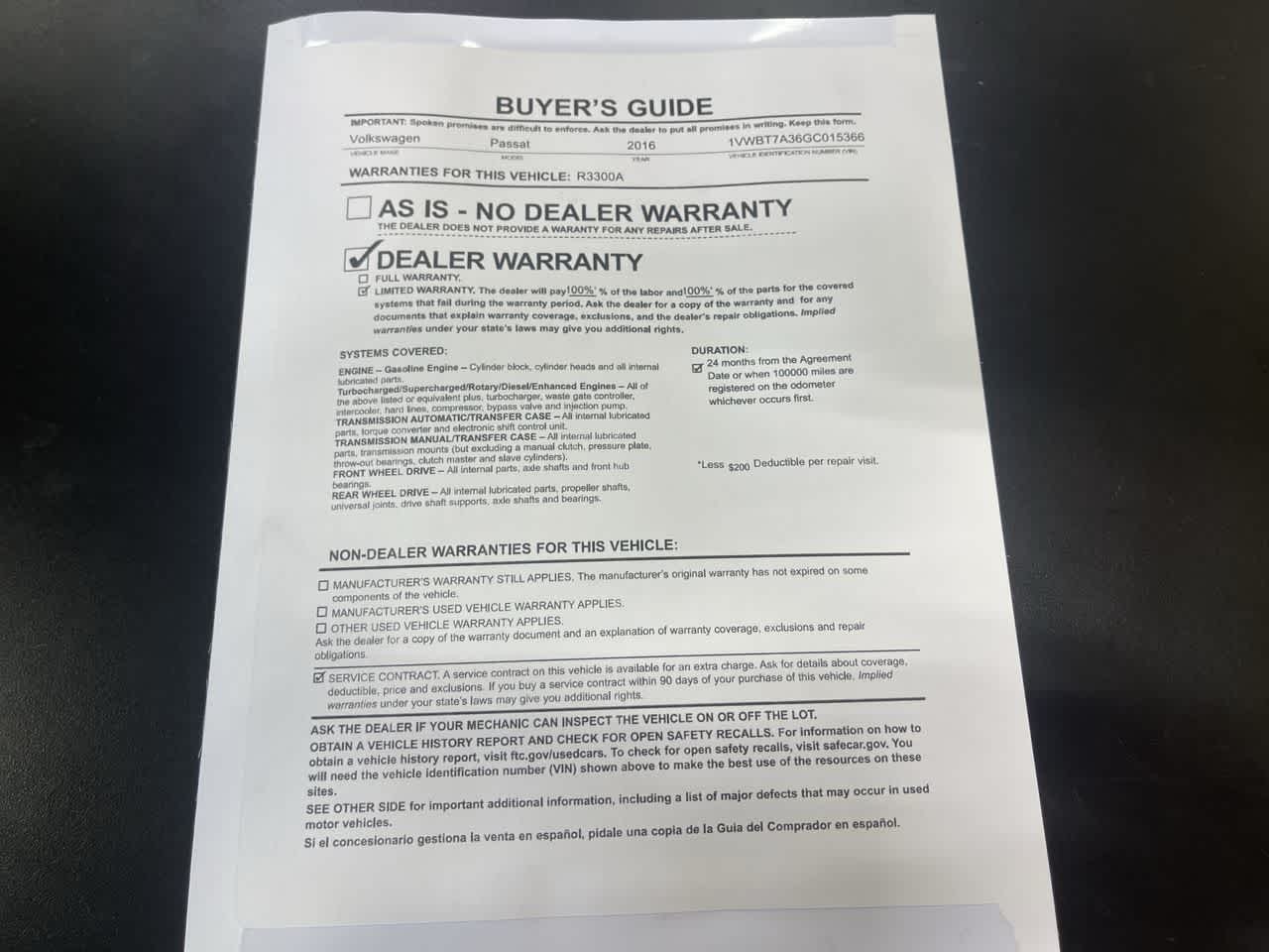 2016 Volkswagen Passat 1.8T SE