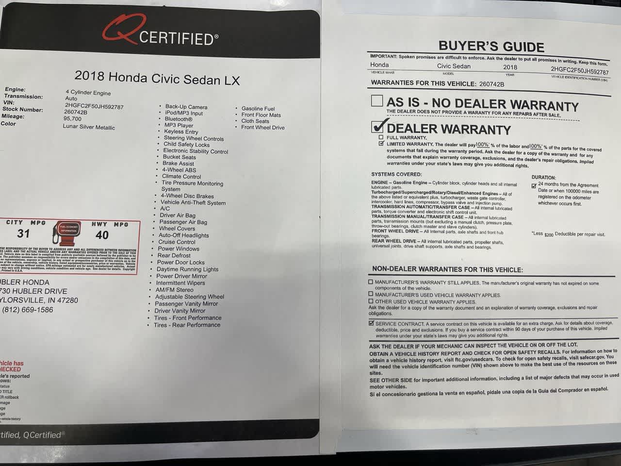 2018 Honda Civic Sedan LX