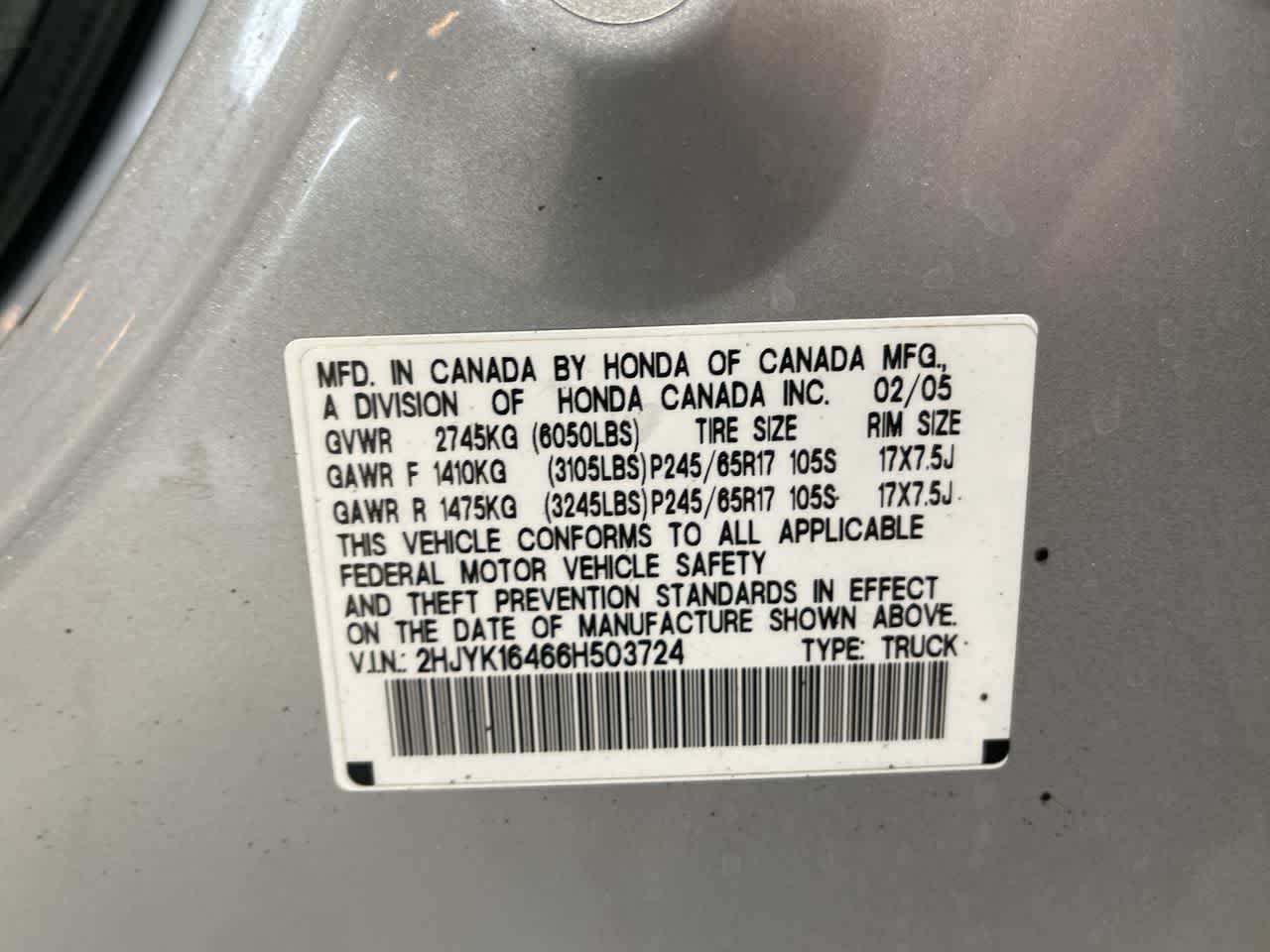 2006 Honda Ridgeline RTS