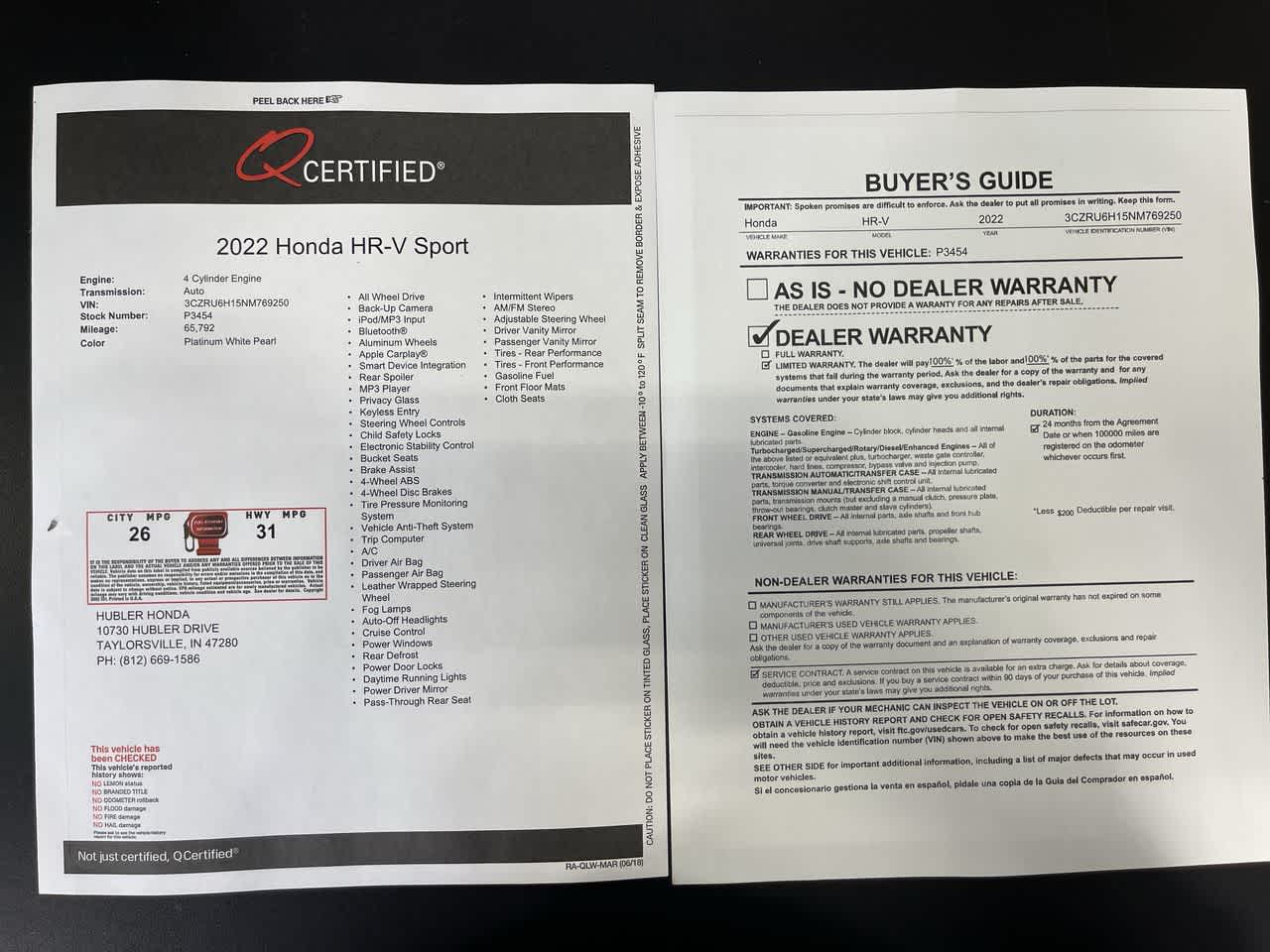 2022 Honda HR-V Sport