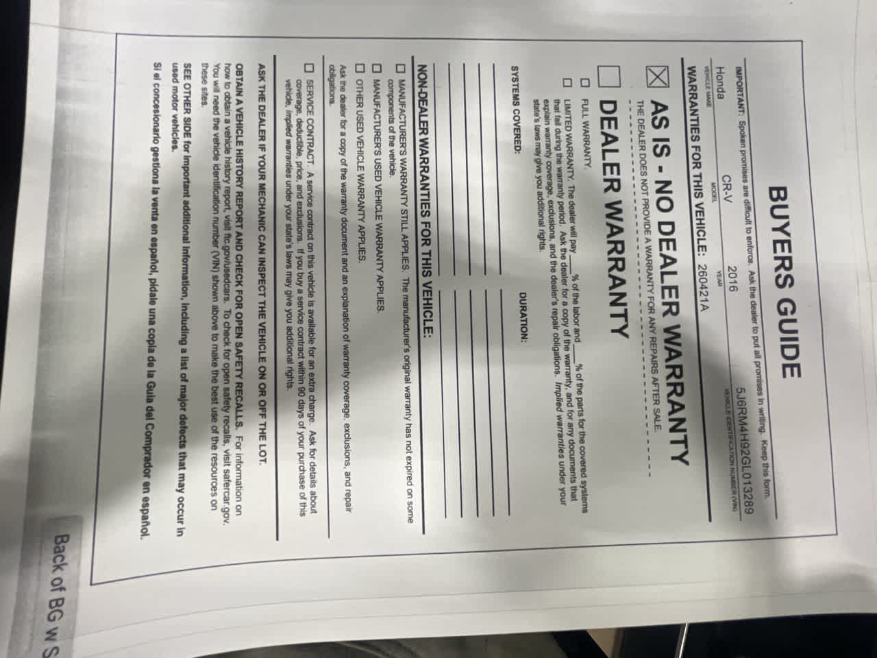 2016 Honda CR-V Touring