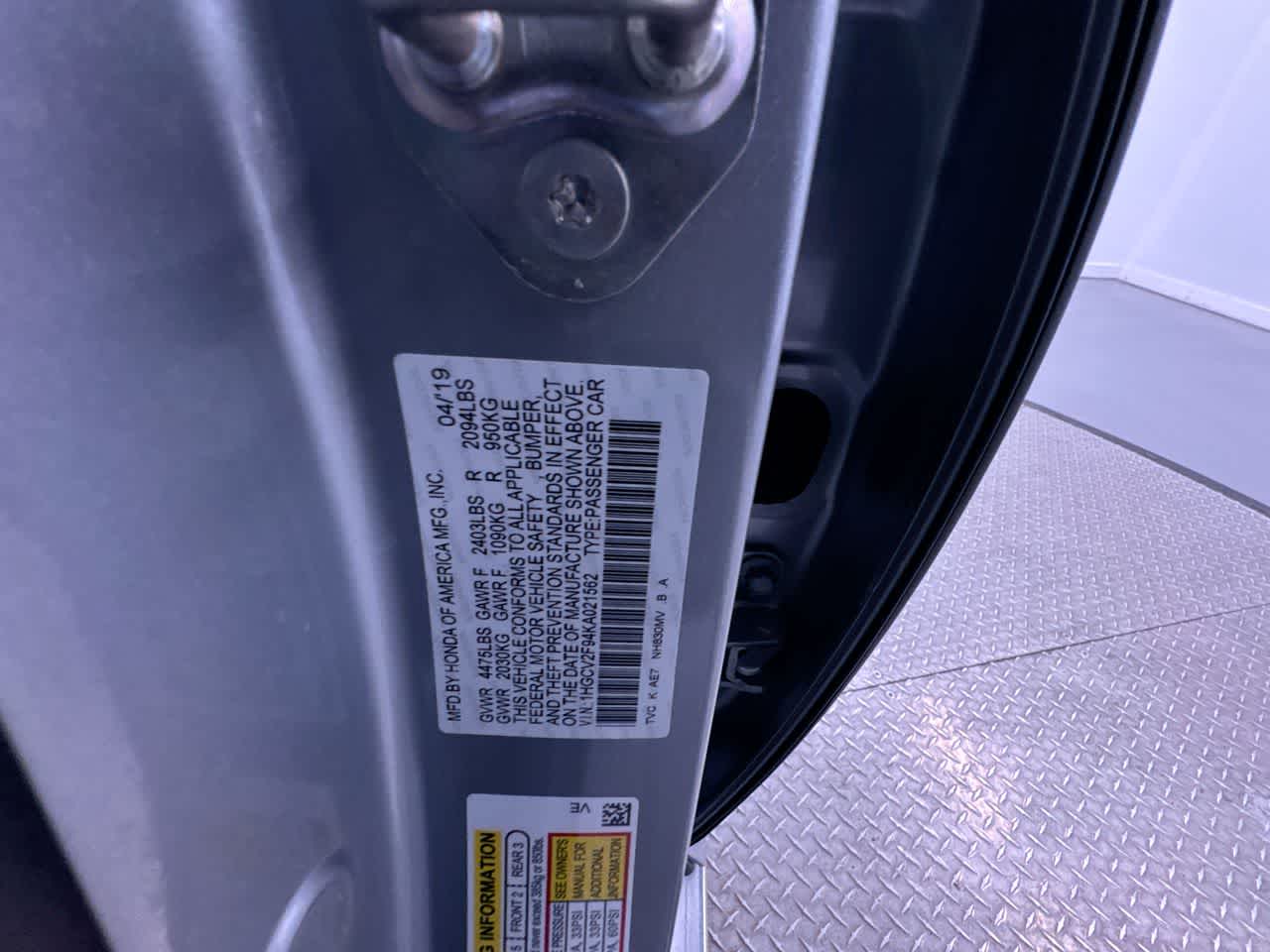 2019 Honda Accord Sedan Touring 2.0T